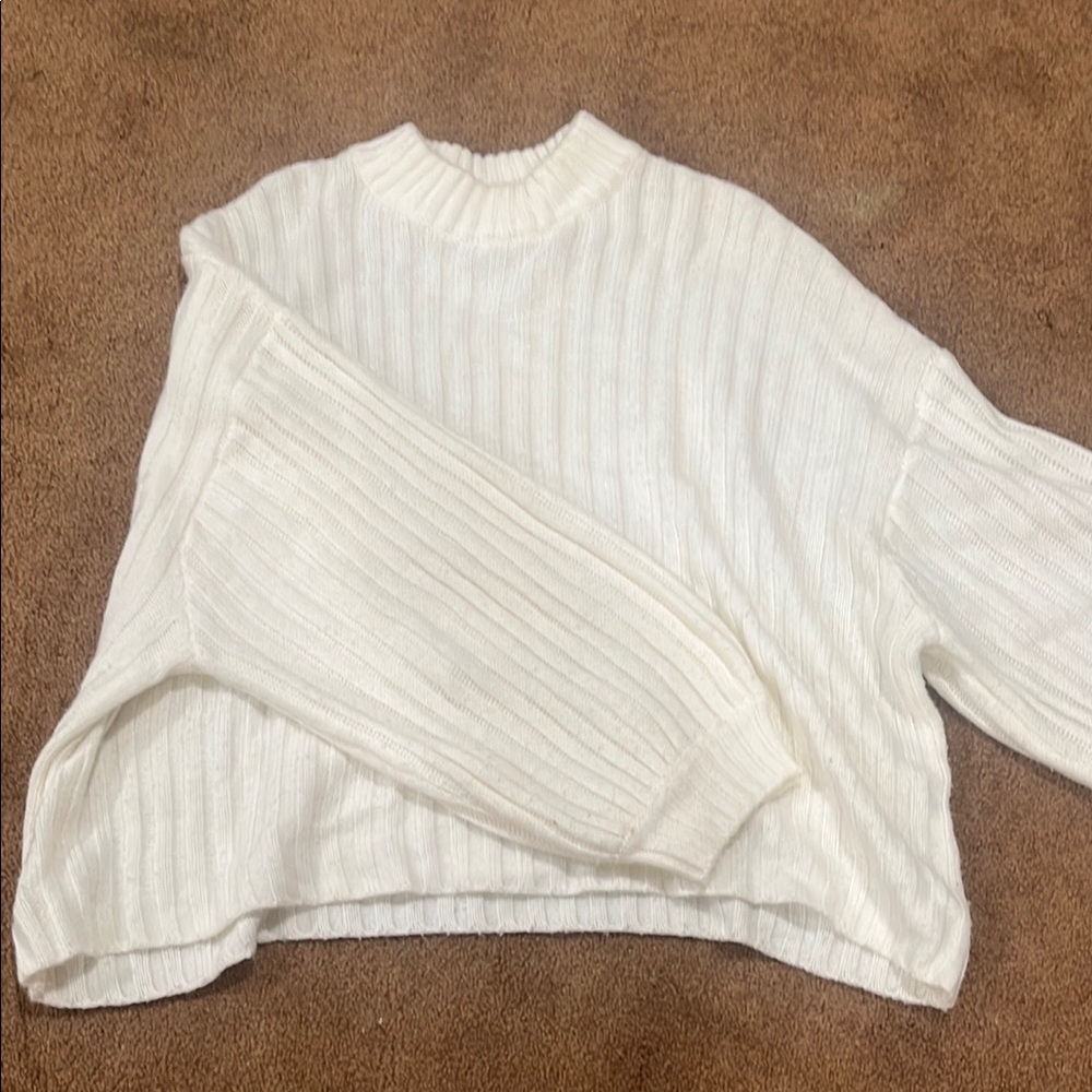 Princess Polly rubbed white sweater